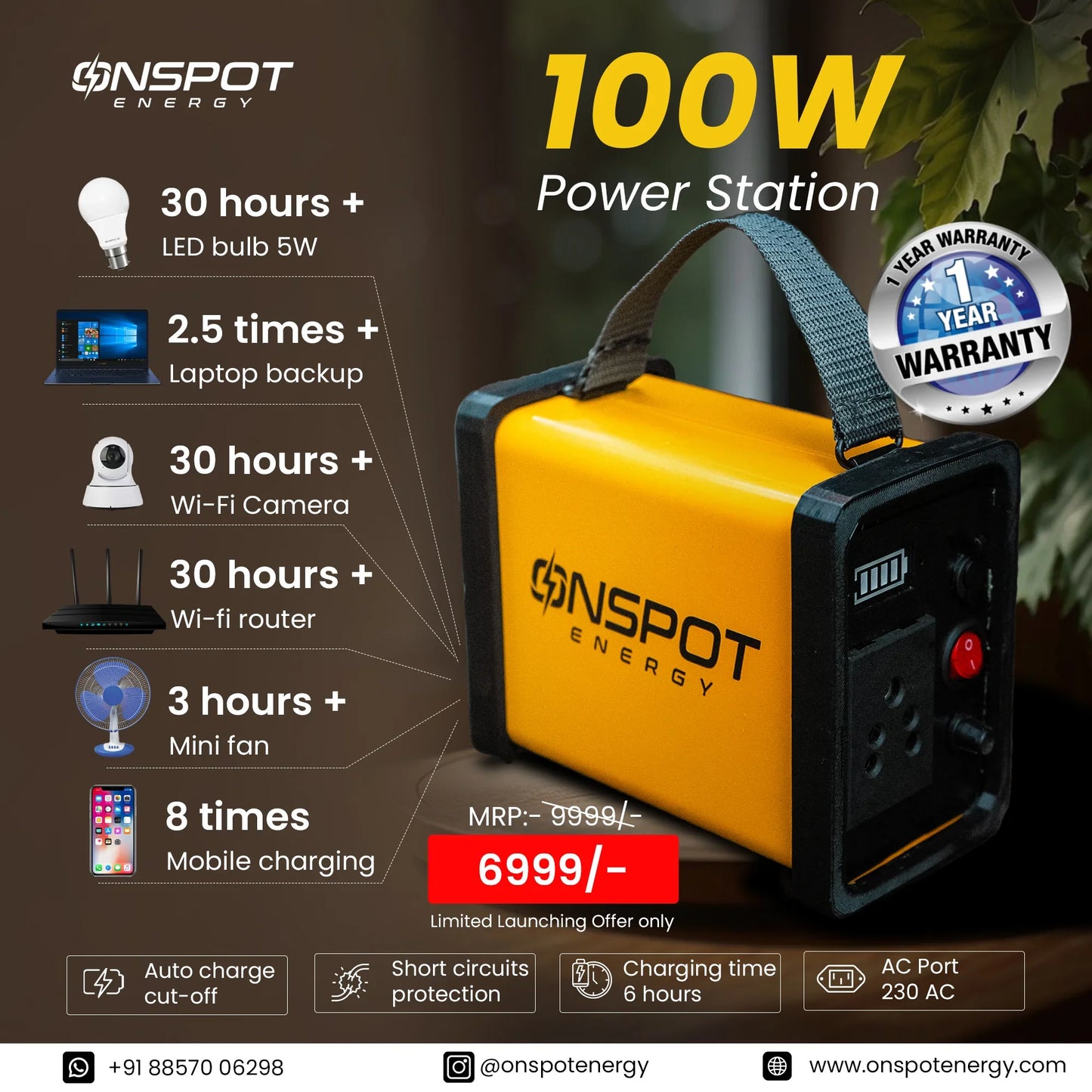 On Spot 100W Portable Power Station Made in India Portable Inverter