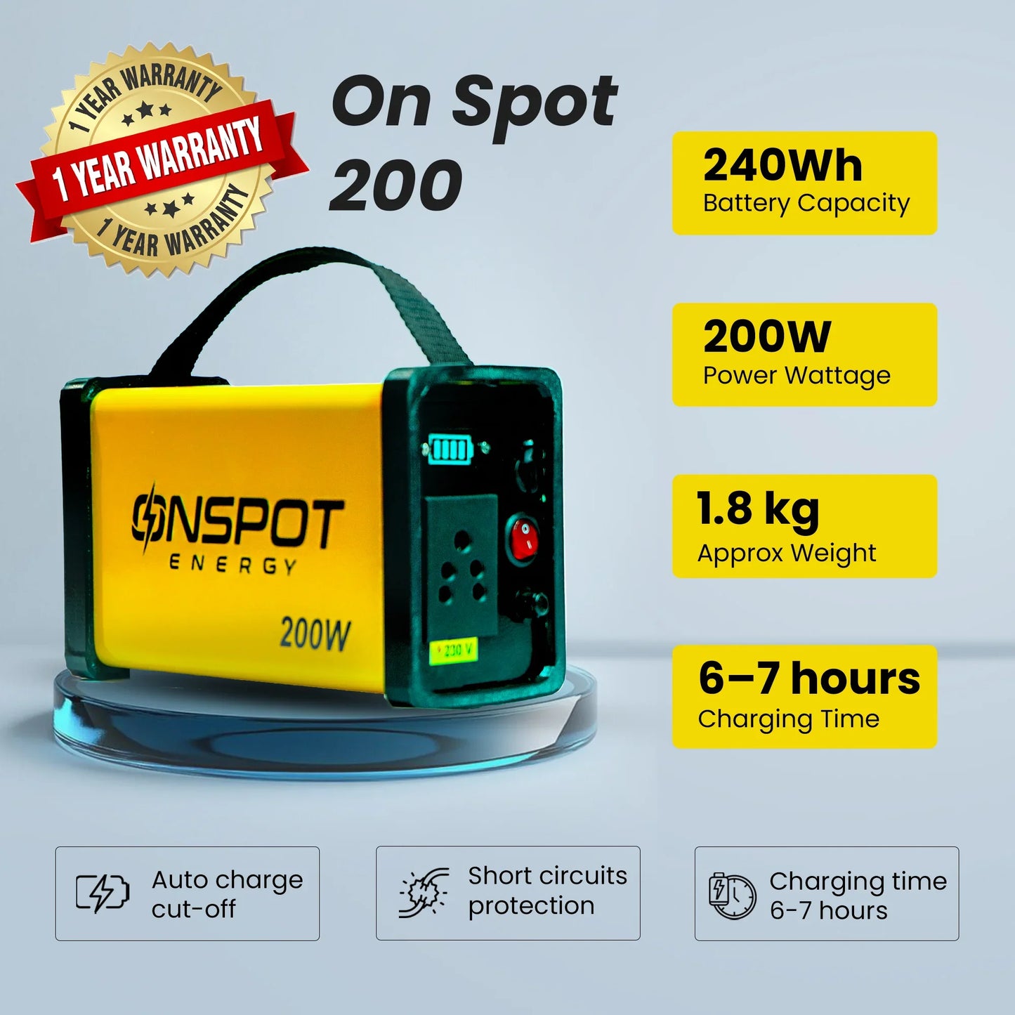 On Spot 200W Portable Power Station <br> Made in India Portable Inverter