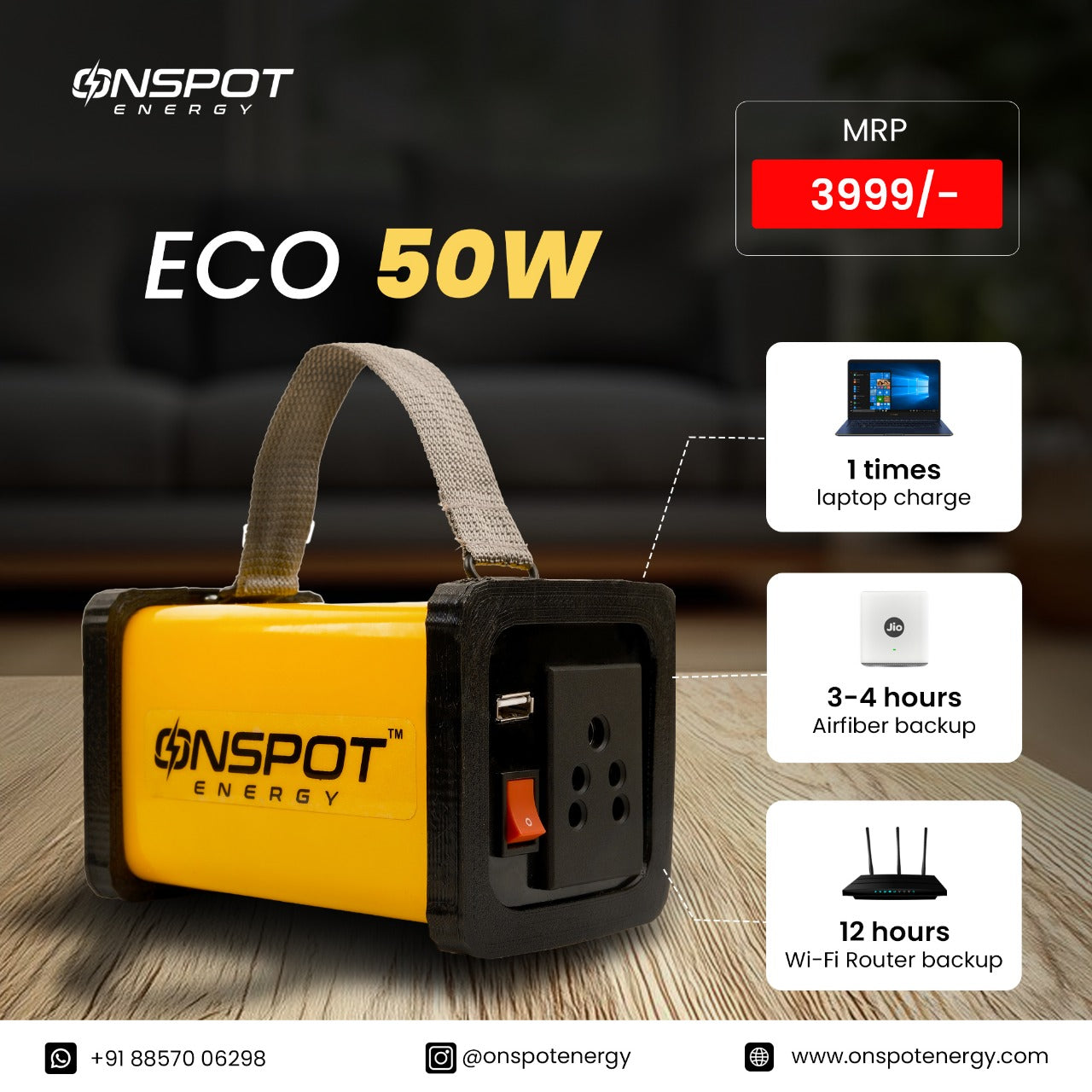 On Spot Eco Portable Power Station Made in India Portable Inverter