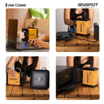 buy best portable power station in India; Portable power station powering Laptop and router; 100W power station for Printer and camera; On spot energy power station for camping, caravans and trekkers; 