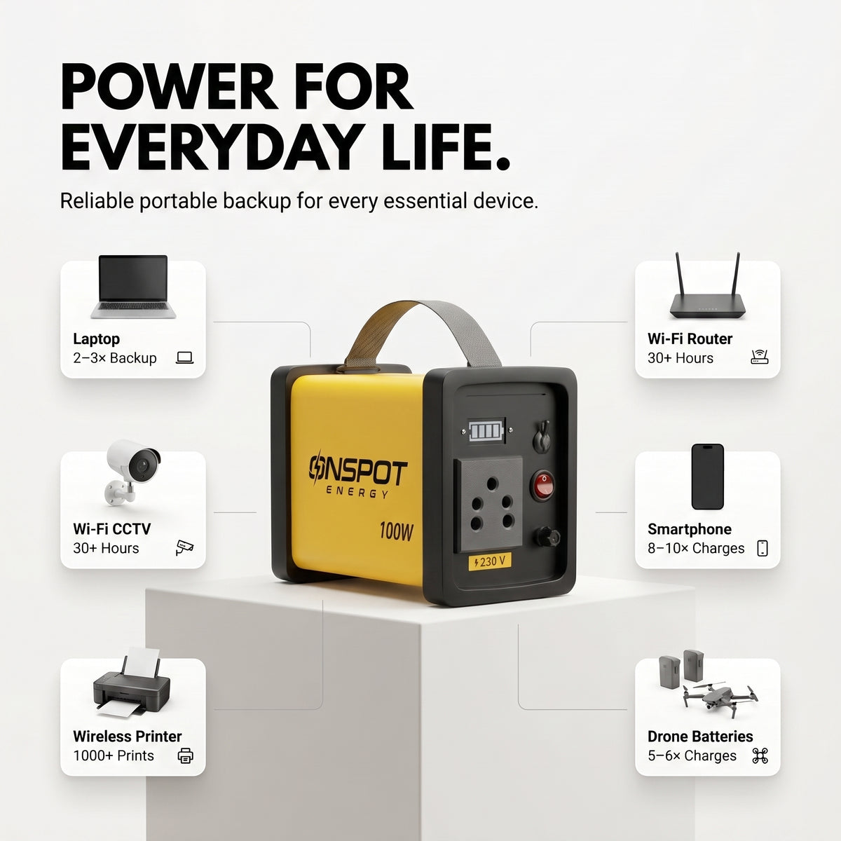 On Spot 100W Portable Power Station Made in India Portable Inverter