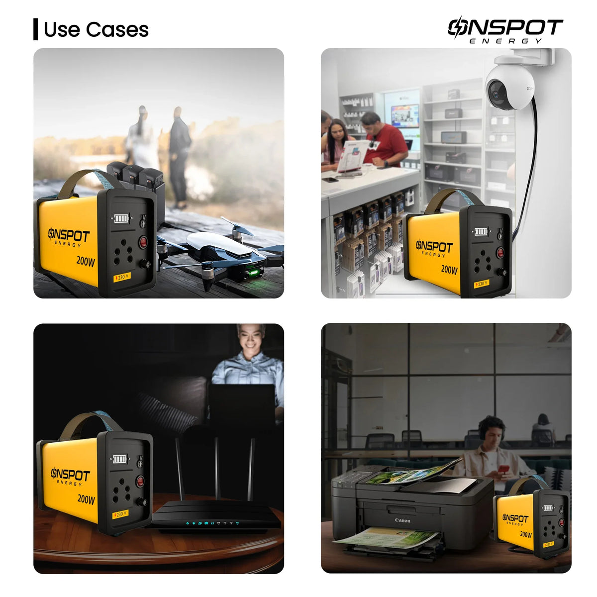 buy best portable power station in India; Portable power station powering Laptop and router; 200W power station for Printer and camera; On spot energy power station for camping, caravans and trekkers; 