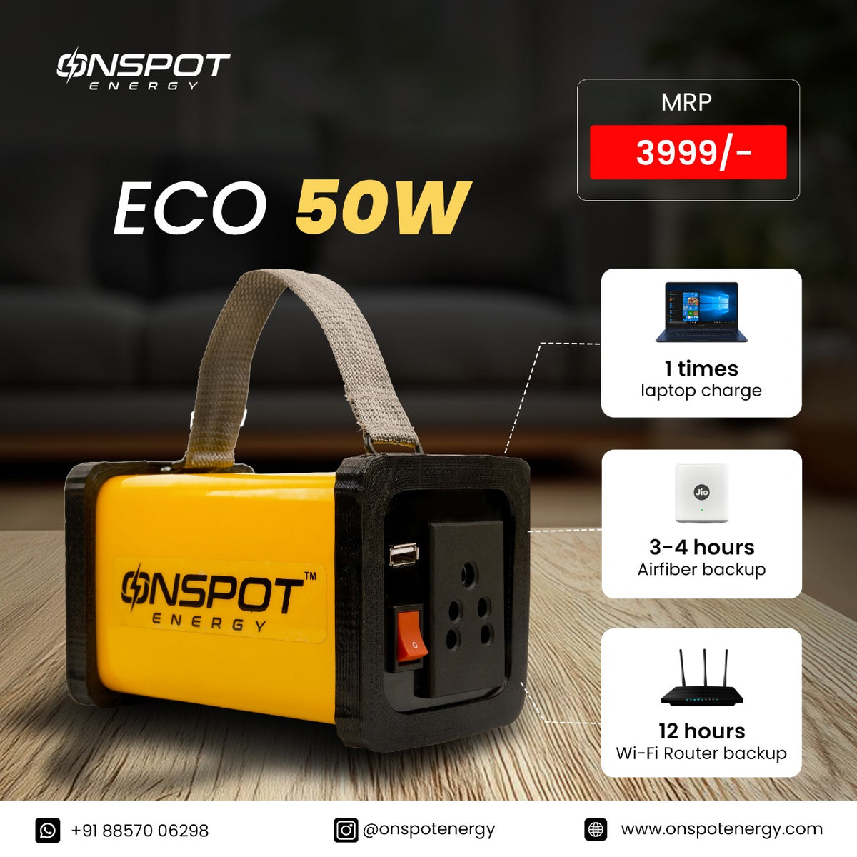 On Spot Eco  Portable Power Station Made in India Portable Inverter